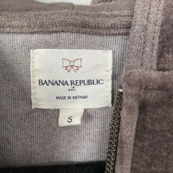 Banana Republic Brown Velour Track Suit Zip Up Hoodie Jacket Small Y2K - Picture 8 of 10